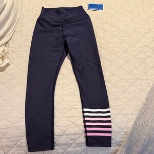 NWT Addison Bay every day Legging in Navy with Pink and White Stripes